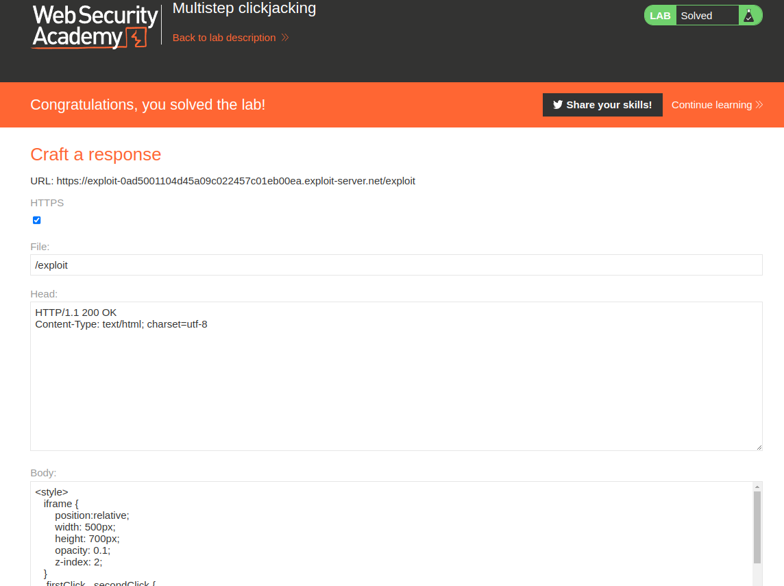 Exploit working