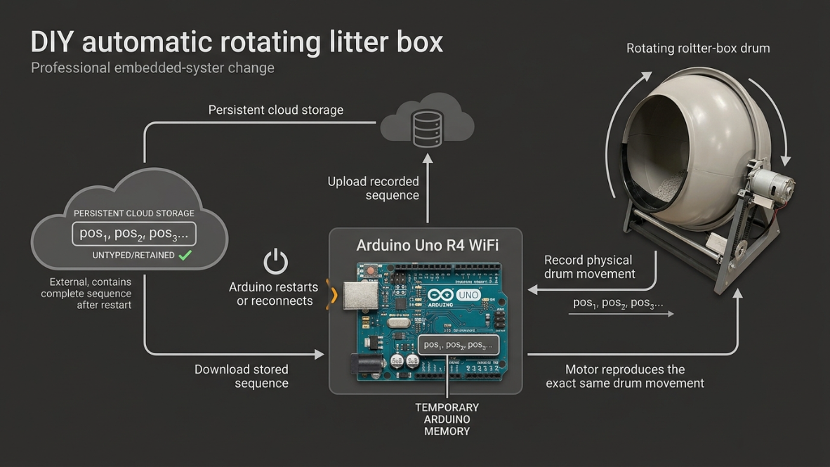 Arduino r4 persistent motor sequence cloud